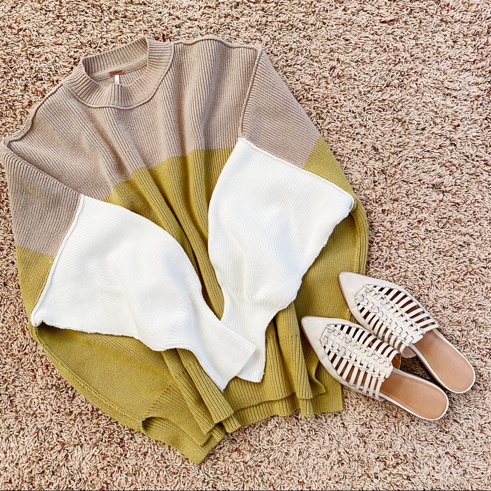 Free People Easy Street Colorblock Sweater